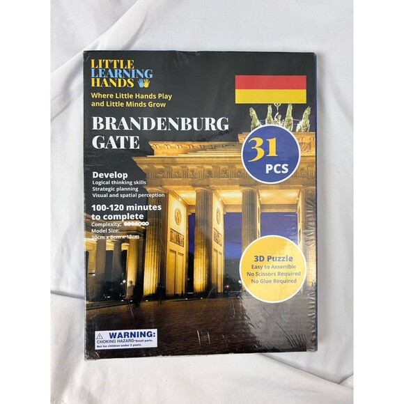 3D Puzzle Brandenburg Gate Germany Little Learning Hands 31 Pieces Children NEW - Picture 1 of 5